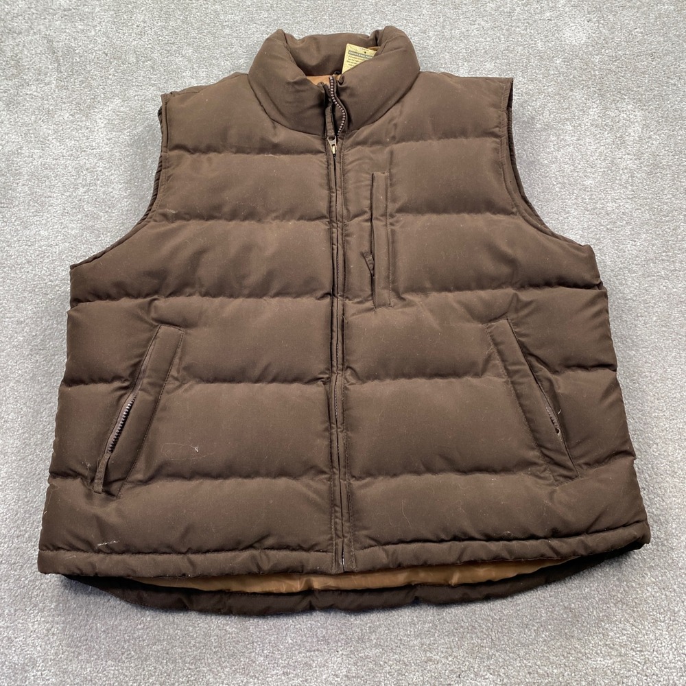 St. Johns Bay Canyon Ridge Puffer Vest Mens XL Sable Brown Quilted Microfiber
